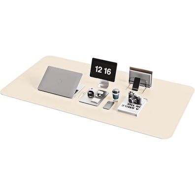 Großes Office Mousepad Schreibtischunterlage Leder Wildleder Beige 120x60cm