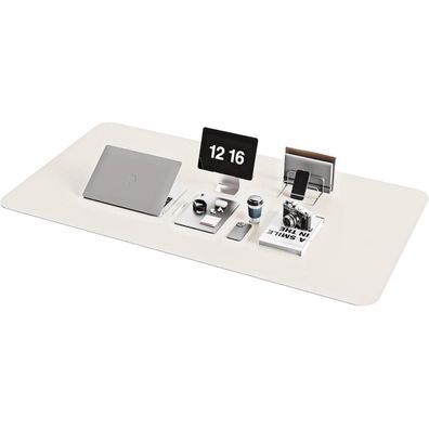 YSAGi Schreibtischunterlage Mauspad Leder Wildleder Office Laptop Büro Grau