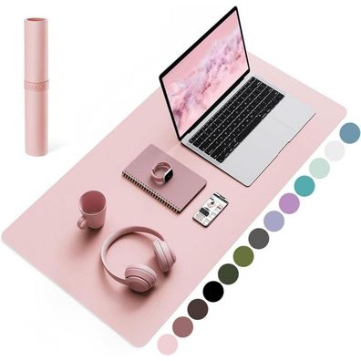 Großes Office Mousepad Schreibtischunterlage Leder 80x40cm Rosa