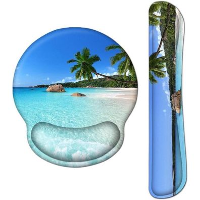 Ergonomisches Mauspad mit Gelkissen Handgelenkauflage 2-in-1 Set