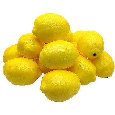 Künstliche Zitronen 15 Stück 10x7cm Gelb Küchen Deko Obst Schaum Zitrone