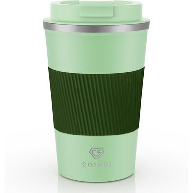 CS COSDDI Thermobecher Edelstahl Travel Mug 380ml Isolierbecher mit Deckel