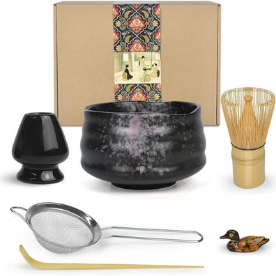 Matcha Zeremonie Set Traditionelle Schüssel Schneebesen Tee Schaufel Pulver Sieb