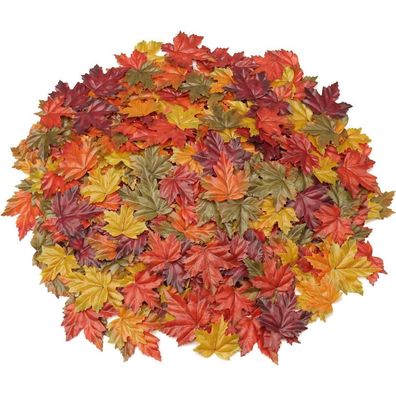 Künstliche Ahornblätter 500 Stück, Gemischte Farben, Herbstdekoration, DIY