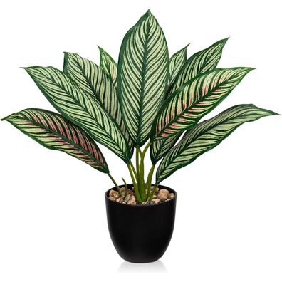 Künstliche Calathea Kunstpflanze 43cm Deko grün #4