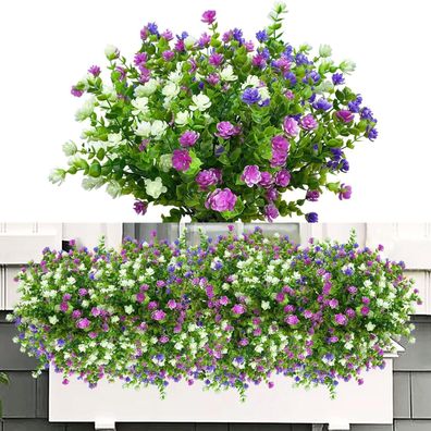 6er Set Künstliche Blumen Balkon Wetterfest Kunstpflanzen UV-beständig Outdoor