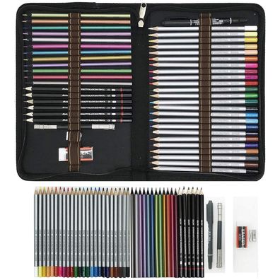 Professionelles Buntstifte Set 48-teilig inkl. Federmäppchen