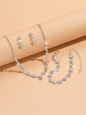 Schmuckset für Damen: bestehend aus Halskette, Ohrringen und Armband
