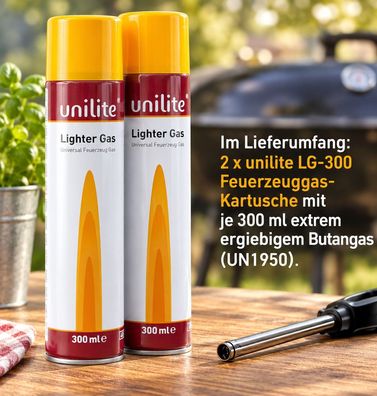 Feuerzeuggas zum Nachfüllen 2 x 300 ml