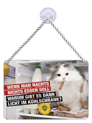Kulthänger Blechschild Wenn Man Nachts Nichts Essen soll KH 001
