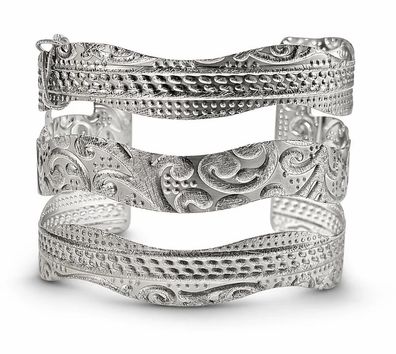 Armreif Matt Silberfarben mit unterschiedliche Reliefs Design nickelfrei Biba