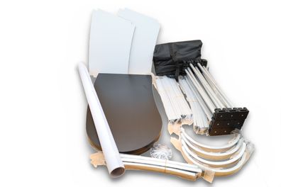 VEVOR Promotiontheke 130 x 40 cm faltbar Messetheke mit Stoffüberzug
