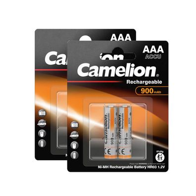 4 Stück Camelion Akku AAA aufladbar 900 mAh Accu NiMh 1,2V HR03