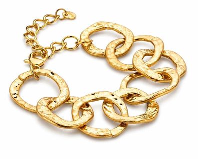 Armband Matt goldfarbene Elementen mit Relief Nickelfrei Trend 2026 Biba
