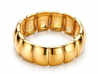 Armband elastisch Mat Used Look Goldfarben modeschmuck Nickelfrei Biba