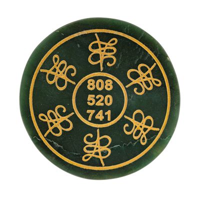Engelsigillen Platte rund Jade ø 7 cm Geschenkbox + Anleitung