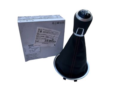 Original VW 5 Gang Schaltknauf Schaltsack Schalthebel Leder Beetle Knopf schwarz