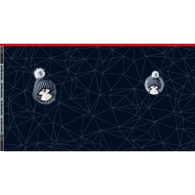 ON THE ROCKS BY Thorsten BERGER, Swafing PANEL ca. 85 CM, SWEAT Angeraut, inguin blau