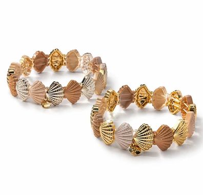 Armband Muscheln elastisch Gold- Silberfarben Sommer Trend 2026 Biba