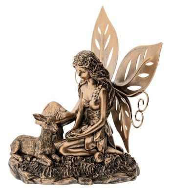 Krafttierelfe Reh Kunstharz 15 cm Fee Fantasyfigur Elfen Krafttier