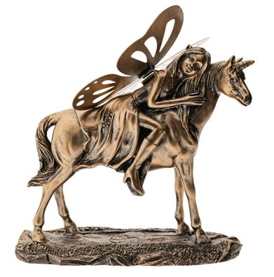 Krafttierelfe Einhorn Kunstharz 17 cm Fee Fantasyfigur Elfen Krafttier