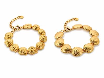 Armband Goldfarben Muscheln Elemente Statement Urlaub Sommer Trend Biba