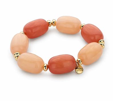 Armband elastisch Lachs und Orange Beads Trend 2026 Nickelfrei Biba