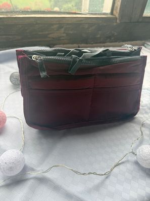 Handtaschen-Organizer 16 × 27 cm Bordeaux Taschen-Inlay mit Fächern