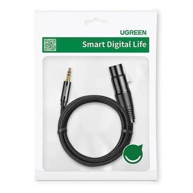Ugreen Audio-Kabel 3.5mm Klinke (Stecker) zu XLR (Buchse) 1m Schwarz (AV182)