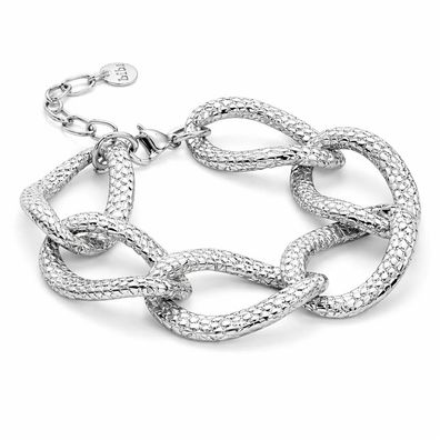 Armband Silberfarben mit Relief und große Glieder Nickelfrei Trend Biba