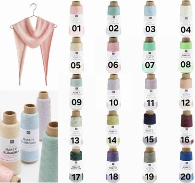 25g Rico Creative Make It Blümchen Beilaufgarn zum Mitstricken GP 151,60€/1kg