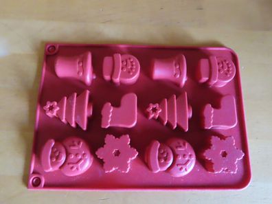 Eiswürfelformen Pralinenformen Weihnachtsmotive 12 Stück Silikon