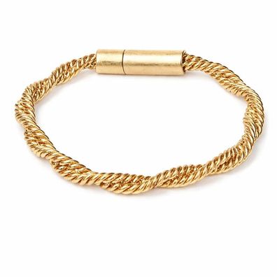 Armband burnished Gold gedrehter Gliederkatte goldfarben Nickelfrei Unisex Biba