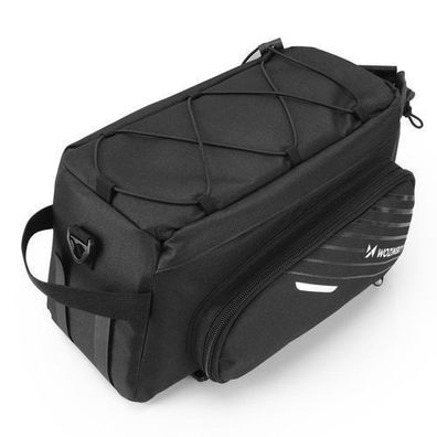 Wozinsky Fahrrad-Gepäcktasche mit Schultergurt 9l - Inkl. Regenschutz, Schwarz (
