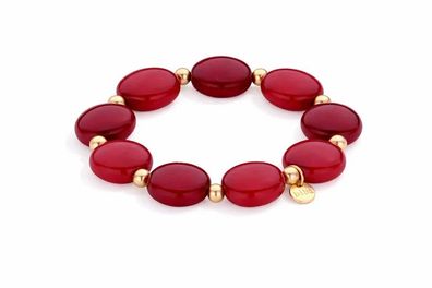 Armband elastisches mit Resin Perlen in Rot-töne Nickelfrei Biba