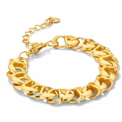 Armband Gliederarmband Matt Goldfarben mit gedrehte Glieder Statement Biba
