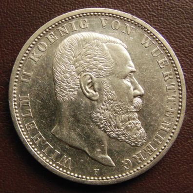 Württemberg 5 Mark 1913 F