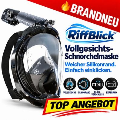 RiffBlick™ Vollgesichts-Schnorchelmaske mit Silikonrand und Klickverschluss