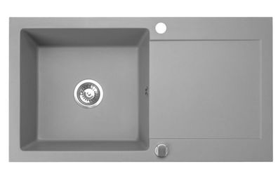 Manestein Granitspüle Cordeo XL rechteckig 90 x 50 cm mit Abtropffläche Grau