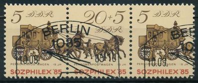 DDR Zusammendruck Nr W17 gestempelt 3ER STR X0A6BF2