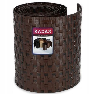 KADAX Zaunband aus Technorattan, 19 x 255 cm, 10 Farben, Schwarz/ Braun
