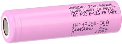 Samsung INR18650-30Q 18650 Akku 3,6V 3000mAh 15A Flat Top