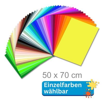 Tonzeichenpapier Einzelfarben, 50 x 70 cm, 130 g/qm, 10 Bogen