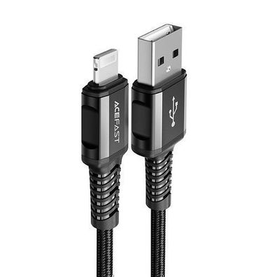 Acefast MFI-zertifiziertes USB-auf-Lightning-Kabel, 1,2m, 2,4A, schwarz (C1-02)