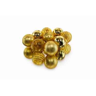 Micro-Kugeln goldfarben 3er mix Ø 3 cm Glas - 9er Set