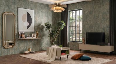 Beiges modernes Wohnzimmer-Set Fernsehschrank Couchtisch TV-Möbel Designer
