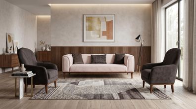 Beige-graues Sofa-Set Sofas stilvolle Stoffsofas Wohnzimmermöbel