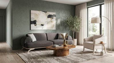 Beige-graues Wohnzimmer-Set Sofas Stoffsofas Design-Sofas modern
