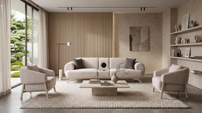 Beiges Wohnzimmer-Set Sofas Stoffsofas moderner Stil Sofa set