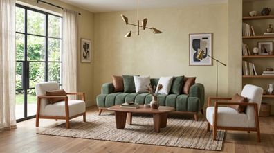 Grün-weißes Wohnzimmer-Set Sofas Design-Sofas Stoffsofas Premium